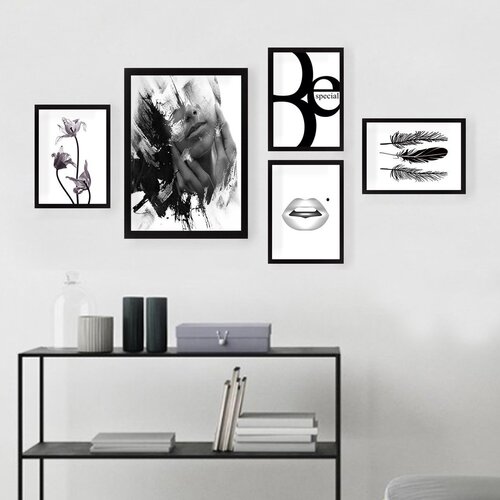 Wallity SET_026 multicolor decorative framed mdf painting (5 pieces) Cene