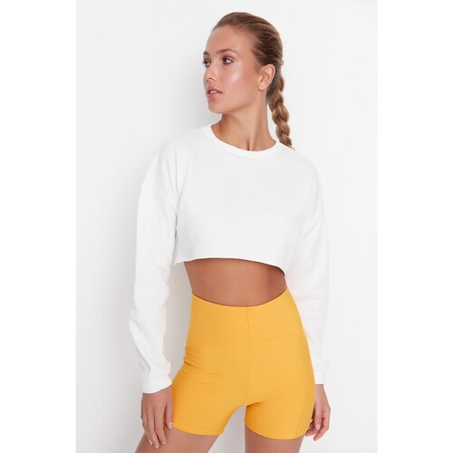 Trendyol Ecru Super Crop Raised Sports Sweatshirt Slike