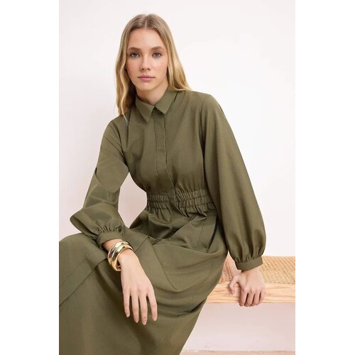 Trendyol Modest Ženska haljina Tctss26Eb00077, Kaki Slike