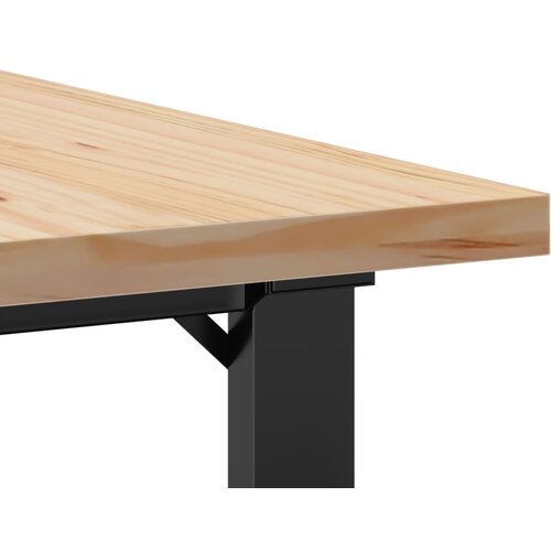  Stolić za kavu O-oblika 80x80x45,5 cm od borovine i čelik Slike