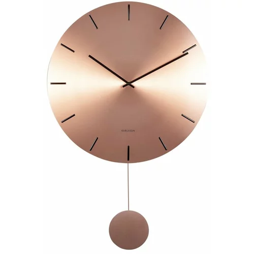 Karlsson zidni sat s njihalom u bakrenoj boji Impressive, ø 20 cm