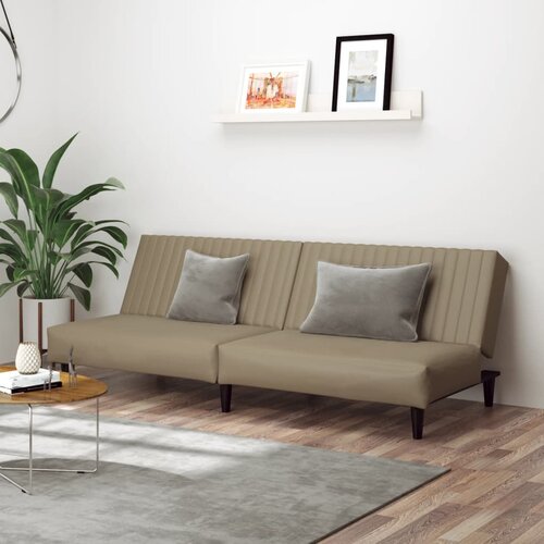  The Living Store Kavč dvosed z leži&amp;scaron;čem kapučino umetno usnje - Raztegljiv Kavč, (21447881) Slike