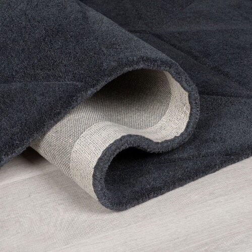 Flair Rugs Antracitno siva ročno tkana volnena okrogla preproga &amp;oslash; 160 cm Shard Charcoal &amp;ndash; Slike