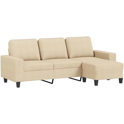 vidaXL Kavč trosed s stolčkom za noge krem 180 cm blago, (20921703) Cene