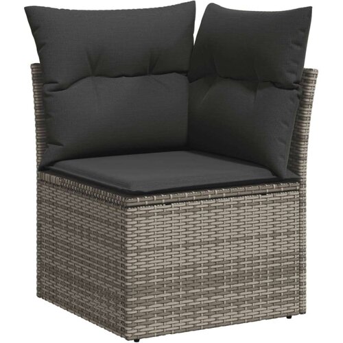 VidaXL 10-dijelni set vrtnih sofa od poliratana s jastucima sivi Slike