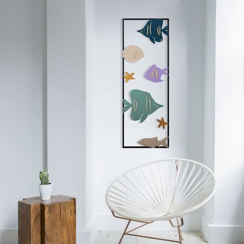 Wallity Zidna dekoracija Akvarij - 1, 32 x 5 x 90 cm, Crna Slike