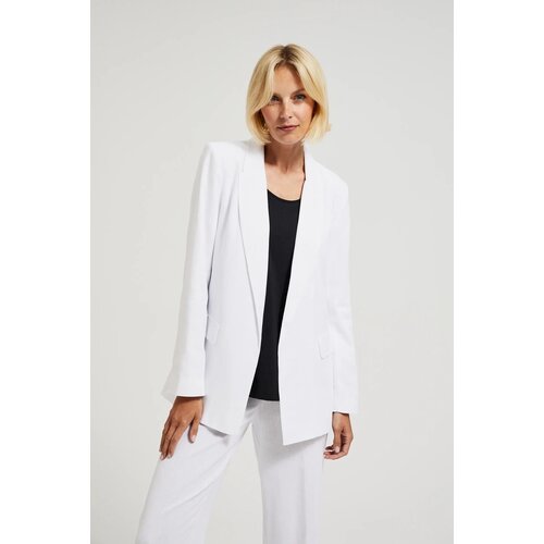 Moodo Women&amp;#039;s linen jacket - white Slike