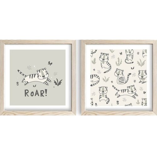 Wallity Otroške slike v kompletu 2 ks 33x33 cm Roar – Wallity Cene
