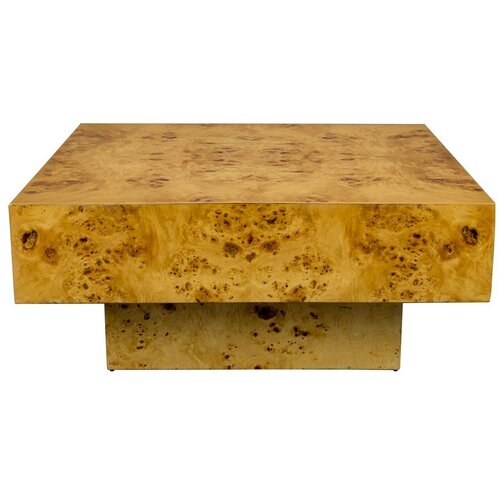 Dutchbone Klubska mizica v orehovem dekorju v naravni barvi 90x90 cm Quinn &ndash; Cene