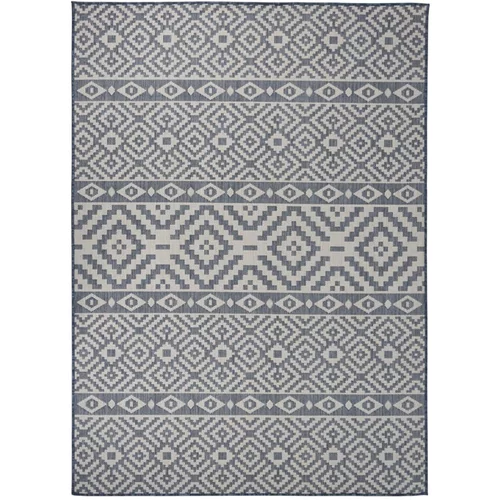vidaXL Vanjski tepih ravnog tkanja 200 x 280 cm plave pruge