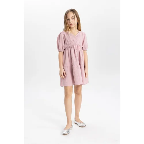 Defacto Girls' Muslin Short Sleeve Dress