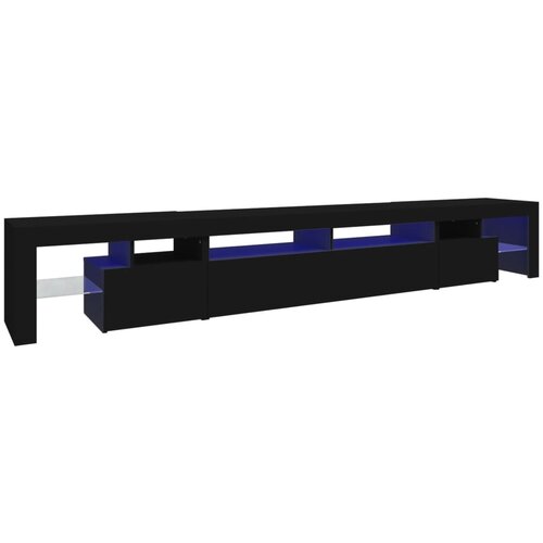 Maison Chic TV omarica - TV stojalo - Televizijska omarica z LED lučkami črna 260x36,5x40 cm, (21700518) Slike