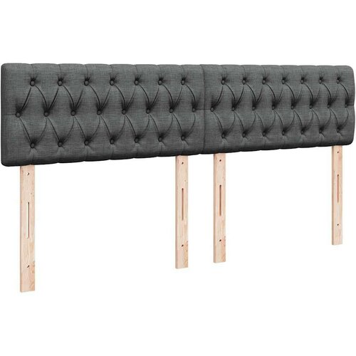VidaXL Otomanski krevet s madracem tamnosivi 200x200 cm od tkanine Slike