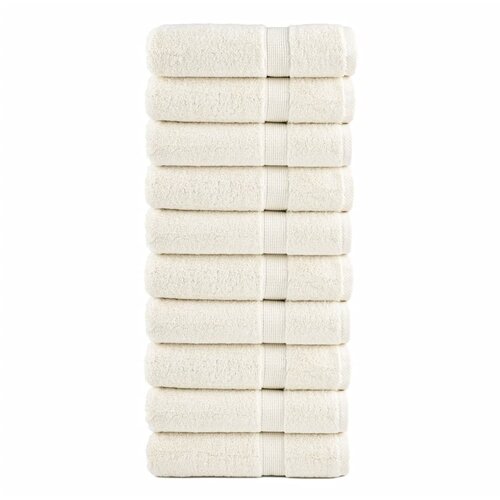 VidaXL Ručnici za ruke 10 kom krem 50x100 cm 600 gsm 100 % pamuk Slike