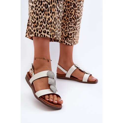 Sergio Leone Women's Flat Sandals With Embellishments Cene