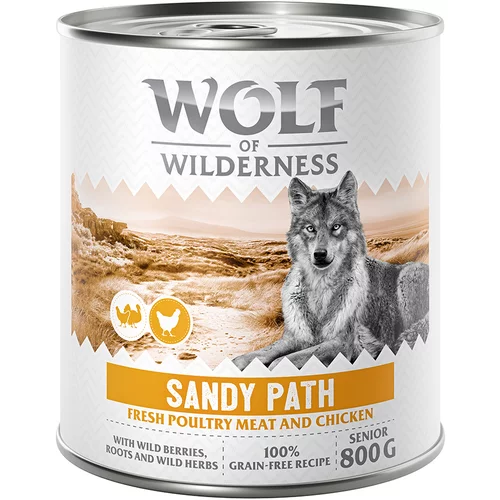 Wolf of Wilderness Senior “Expedition” 6 x 800 g - Sandy Path - perutnina s piščancem