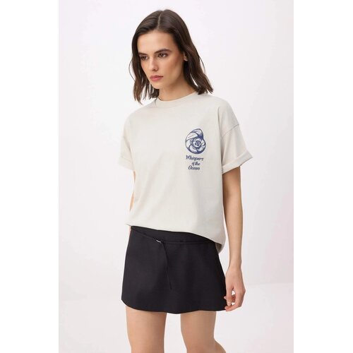 TRENDYOLMILLA Ženska majica TWOSS26TS00177, Bež Cene