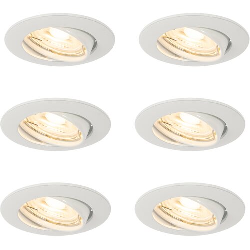 QAZQA Komplet 6 vgradnih reflektorjev belih GU10 35 mm - Edu Cene