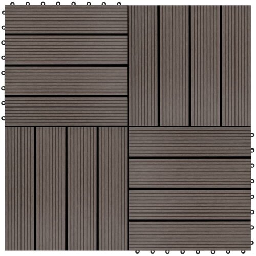 vidaXL pločice za trijem 11 kom WPC 30 x 30 cm 1 m² tamnosmeđe Cijene