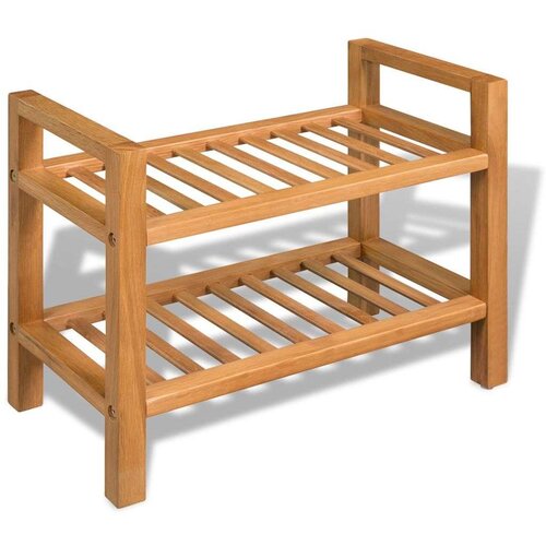  Stojalo za čevlje z 2 policama 50x27x40 cm trdna hrastovina, (20619743) Cene