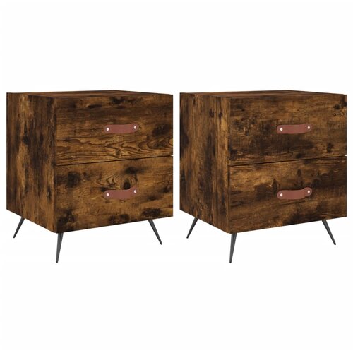 Maison Chic Dvo delni komplet Nočne omarice - Nočne mize dimljen hrast 40x35x47,5 cm inženirski les, (21690327) Cene