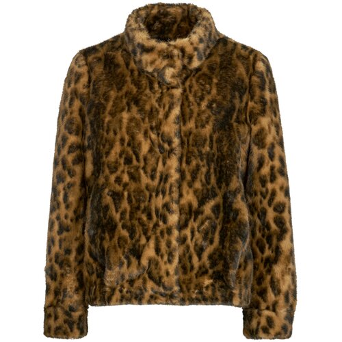 Guess Pla&scaron;či LUNA FAUX FURE LEOPARD Kostanjeva Cene