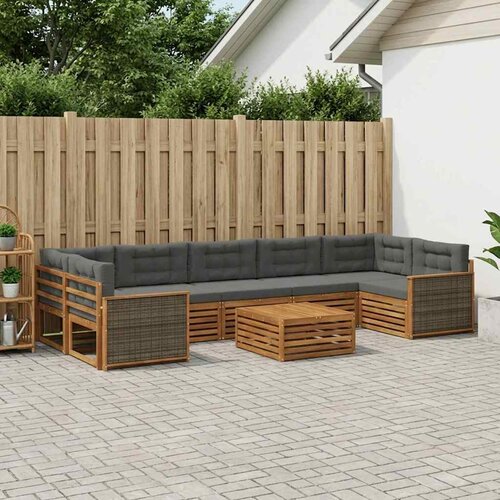  Set vanjskih sofa 8 kom. Prirodna i antracit Cijene