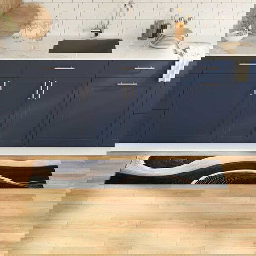 vidaXL Kuhinjska podloga Art deco Črna 150 x 45 cm Žamet Cene