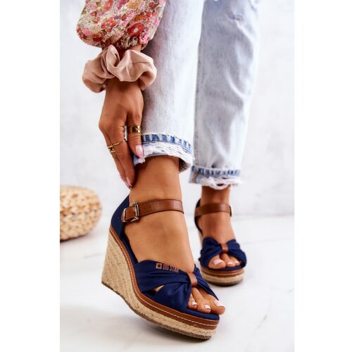 Kesi Women's Sandals On Wedge Big Star JJ274938 Navy blue Slike