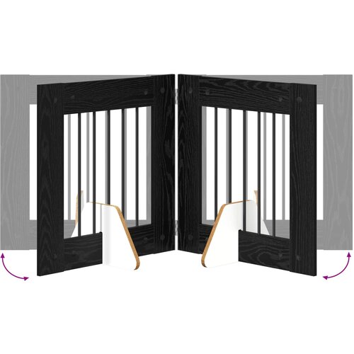  Vrata za pse s postoljem 6 pcs Crni hrast 60 x 60 cm Slike