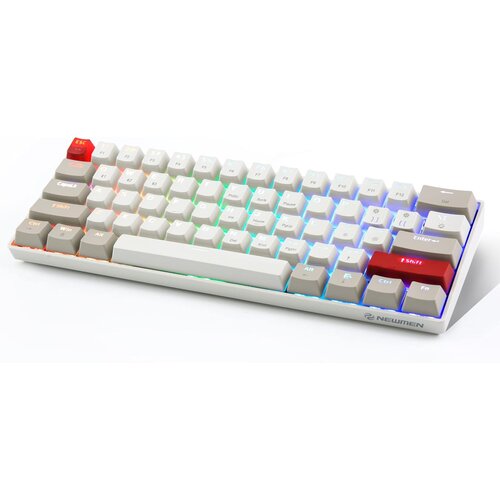 NIKCORP MECHANIČNA IGRA BELA KLAVITURA TIPKOVNICA NEWMEN GM610 RGB 60% BLUETOOTH USB, (22044616) Slike