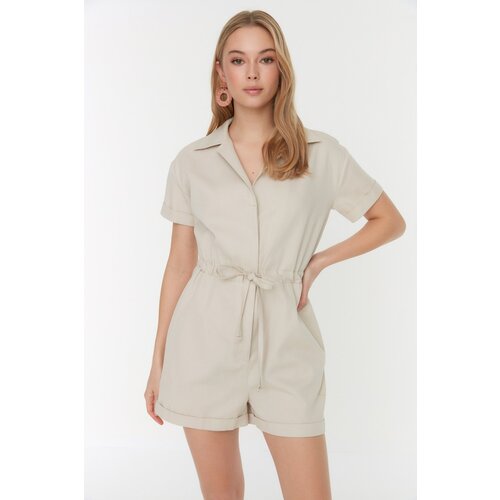 Trendyol Petite Mini Woven Jumpsuit with Stone Tie Detail Slike