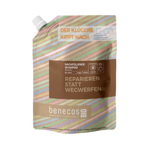 Benecos benecosBIO popravljalni &amp;scaron;ampon &amp;quot;Reparieren statt wegwerfen&amp;quot; - 1.000 ml Slike