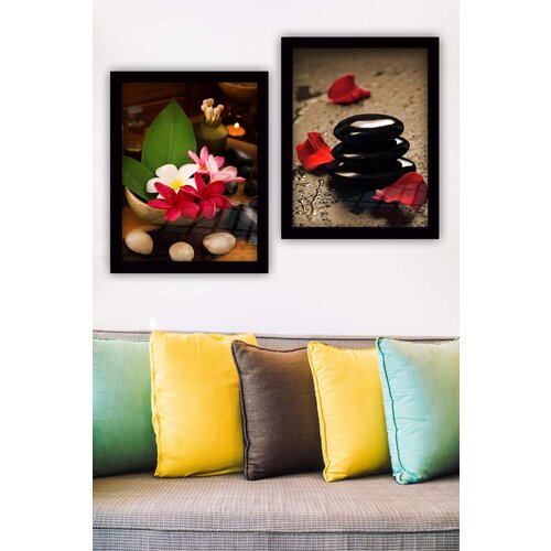 Wallity SYC7436502315398 Multicolor Decorative Framed Painting (2 Pieces) Cene