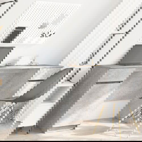 vidaXL Stol Beton Sivi 140x49x76 cm Konstruirano drvo Cijene