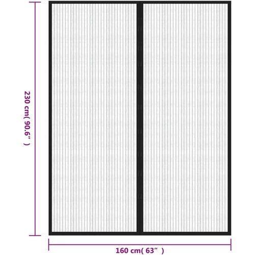 Zastori protiv insekata 2 kom s magnetima 230 x 160 cm crni Slike