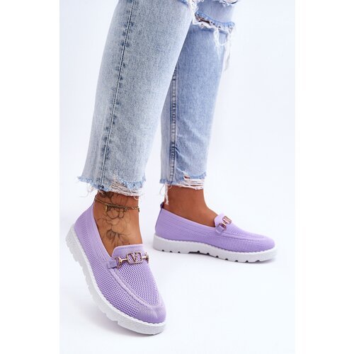 Kesi Women's slip-on sneakers with decoration purple Alena Cene