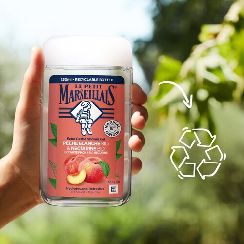 Le Petit Marseillais Extra Gentle Shower Gel Organic White Peach &amp;amp; Organic Nectarine gel za prhanje 250 ml za ženske Slike