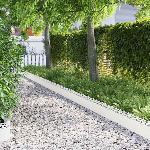 vidaXL Robniki za trato 20 pcs Bela 103 x 0,05 x 22 cm Jeklo Cene