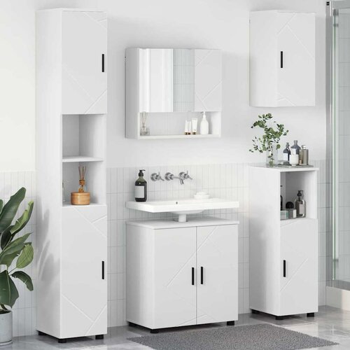  Set namje&scaron;taja za kupaonicu Zidne s pohranom 5 pcs Bijelo Cijene