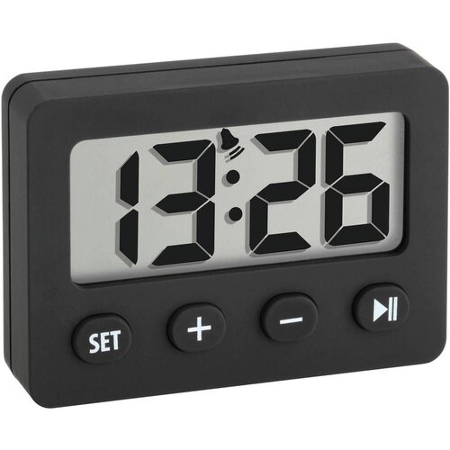 Tfa Dostmann 60-2014-01 kvarčni budilica crna Vrijeme alarma 1 Slike