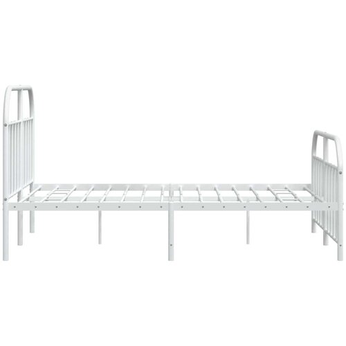 VidaXL Metalni okvir kreveta uzglavlje i podnožje bijeli 183x213 cm Slike