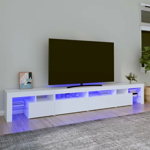 vidaXL TV ormarić s LED svjetlima bijeli 280x36,5x40 cm