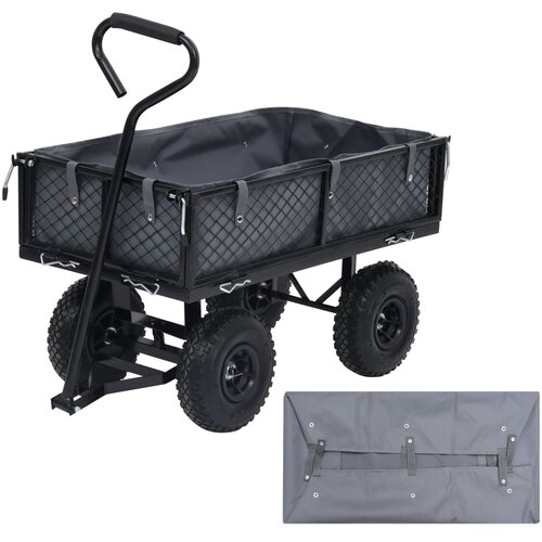 vidaXL Podloga za vrtni voziček temno siva 86x46x22 cm blago Cene