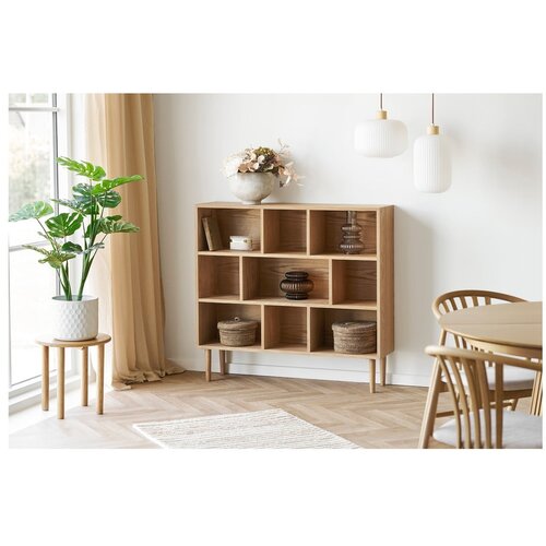 House Nordic Biblioteka u dekoru hrasta u prirodnoj boji 30x104,5x112 cm Oshawa &amp;ndash; Slike