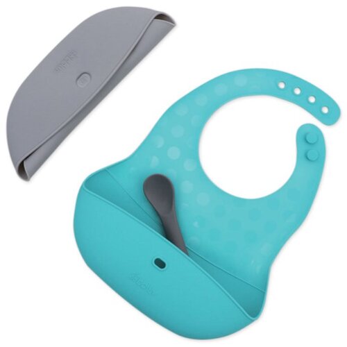BBLÜV Pöket podbradnik sa žličicom Grey/Aqua 2 kom Cijene