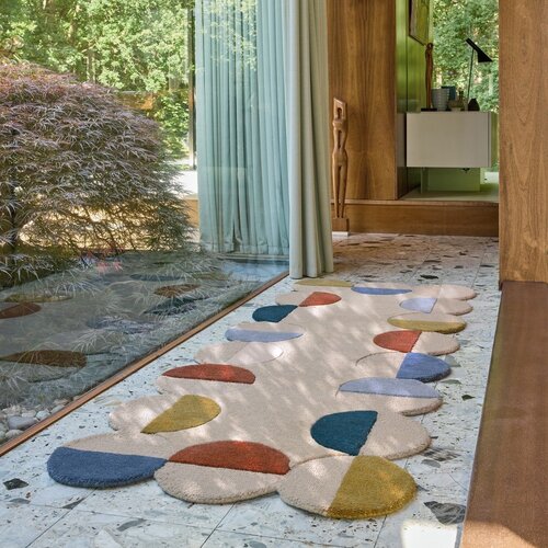 Flair Rugs Bež ročno tkan volnen tekač 80x230 cm Mia Scallop Frame &amp;ndash; Slike