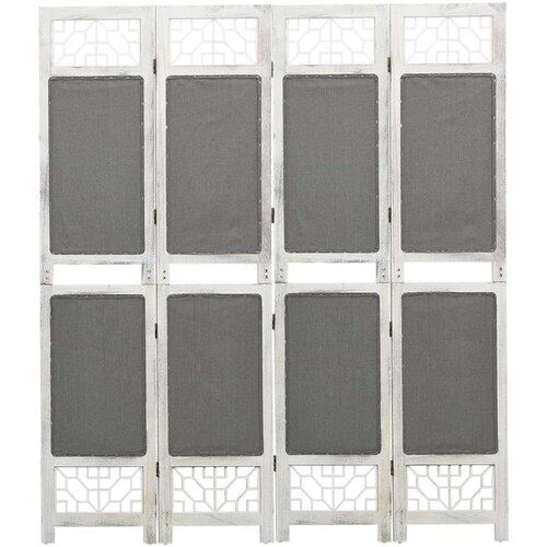  338555 4-Panel Room Divider Grey 140x165 cm Fabric Cijene