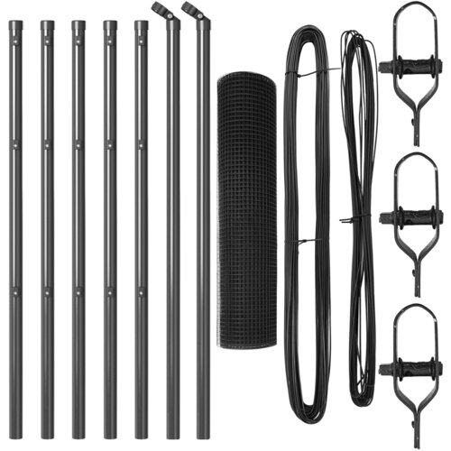 vidaXL Zavarena Žičana Ograda s 7 Stupova Siva 0.8x10 m Čelik Cijene