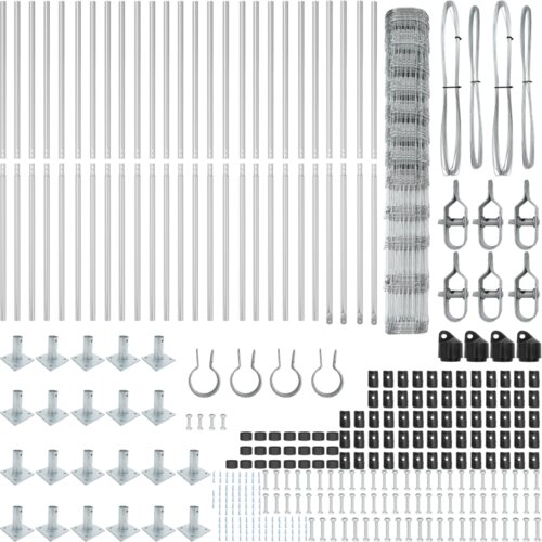 VidaXL Ograda za polja 1.4x50 m Galvanizirani čelik Slike